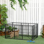 Heavy Duty 6 Panel Pet Playpen For Small, Medium Dogs | Black