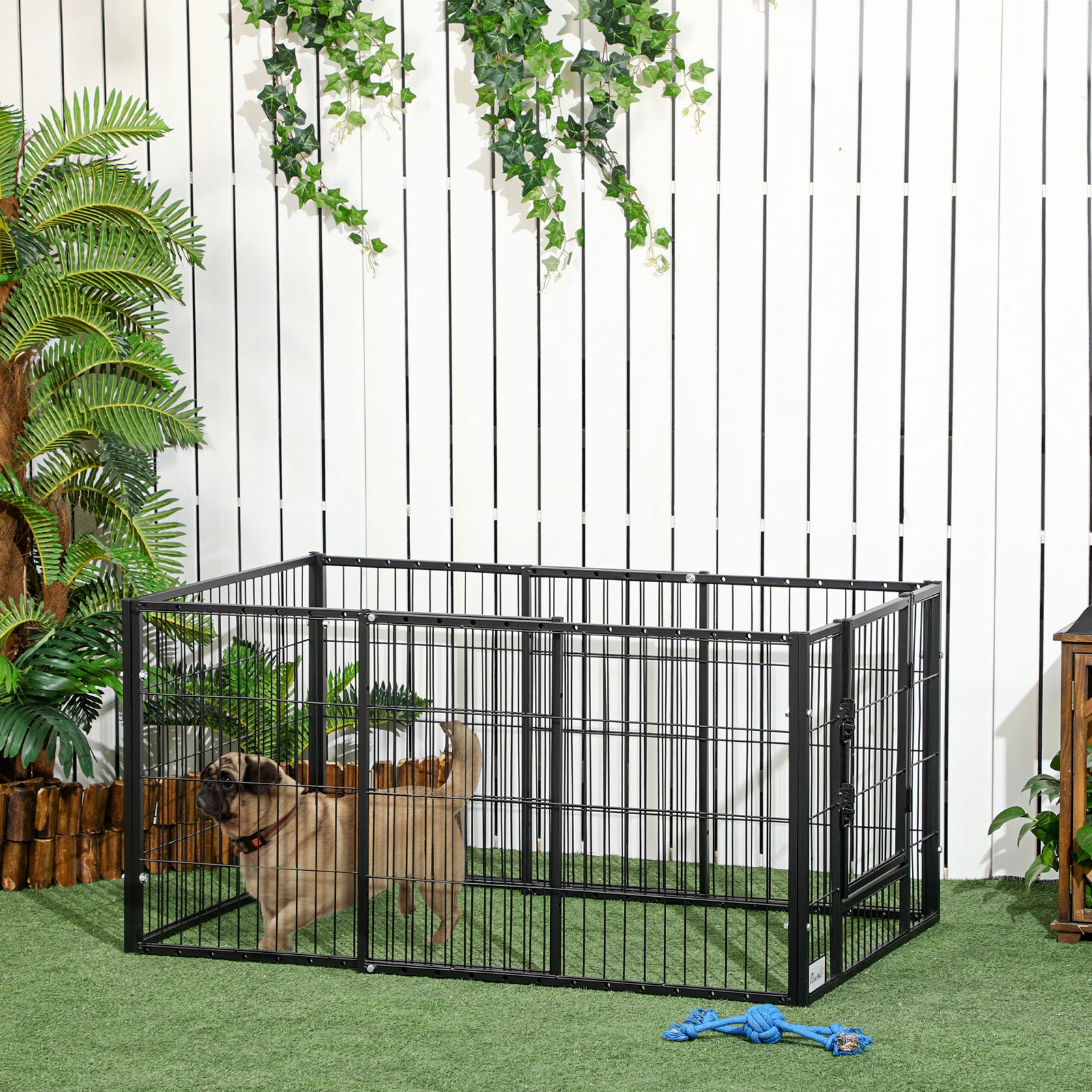 Heavy Duty 6 Panel Pet Playpen For Small, Medium Dogs | Black