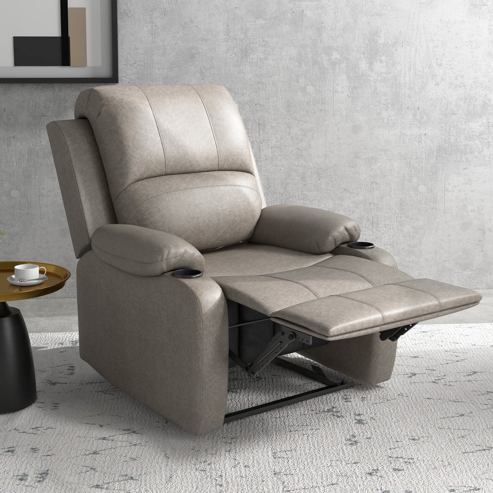 Recliner Armchair W/ Cup Holder For Living Room | One Size | Brown