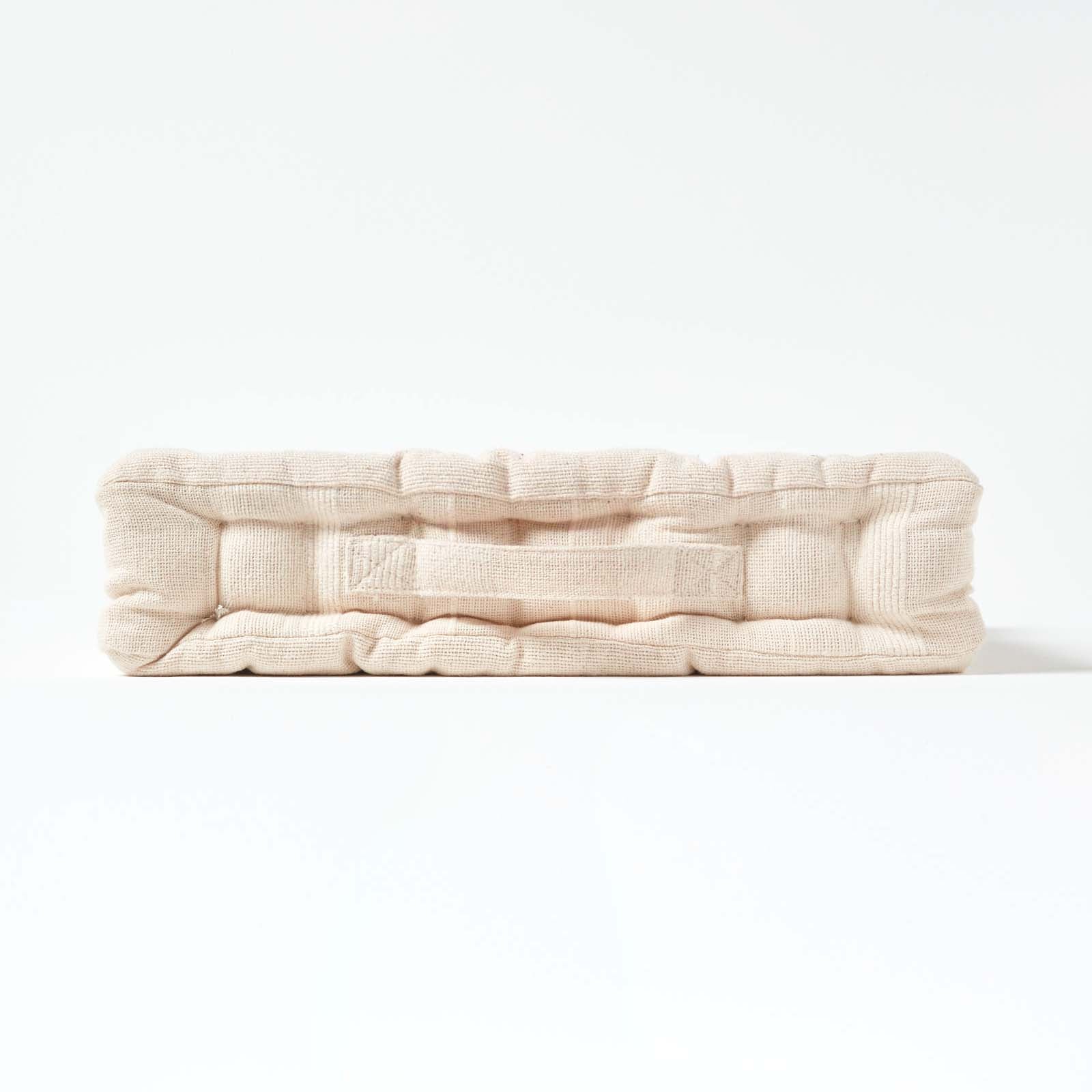 Rajput Ribbed Cotton Floor Cushion | 40cm x 40cm | Natural