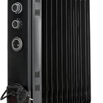 Oil Filled 11 Fin Portable Electric Radiator Heater 2500w | Black