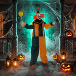 HOMCOM 190 Cm Life Size Animated Clown Halloween Decorations Outdoor Indoor