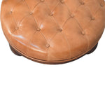 Sfera Coffee Table – Solid Mango Wood & Tufted Leather Statement Piece