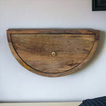 Solid Wood Crescent Floating Bedside