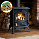 Cast Iron Multifuel Stove + Firewood Starter Kit | 5kw | Cast Iron