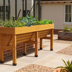 Raised Wooden Planter - Medium Wall Hugger | Natural