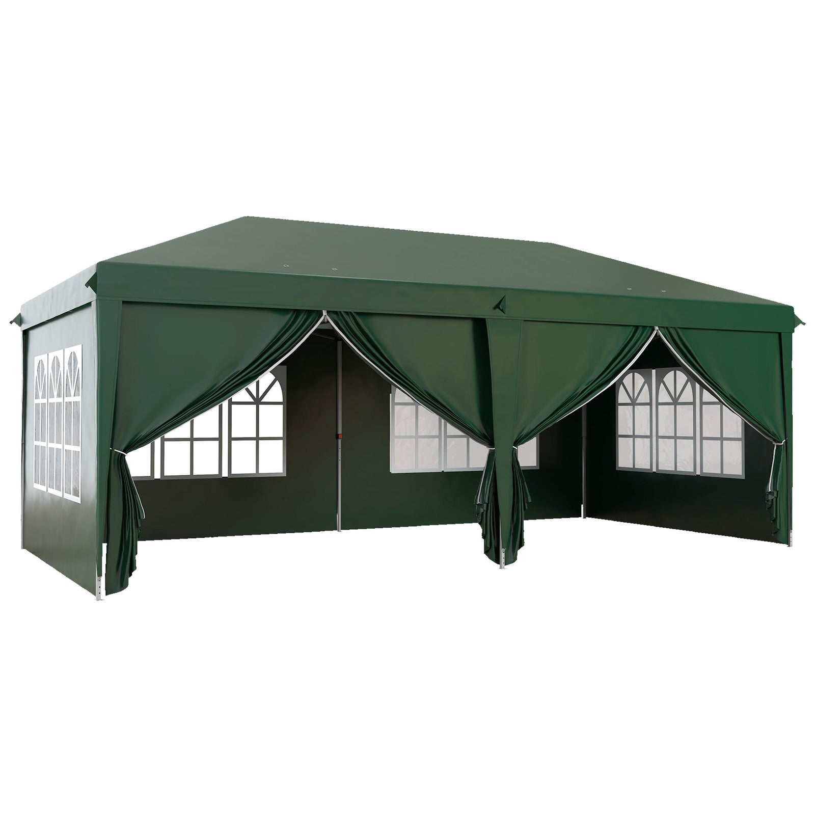 3 X 6 M Pop Up Gazebo With Sides And Windows | Green