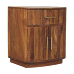 Artisan Furniture Solid Wood,  Curved Ribbed Bedside With Drawer