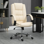 Pu Leather High Back Executive Chair | Beige