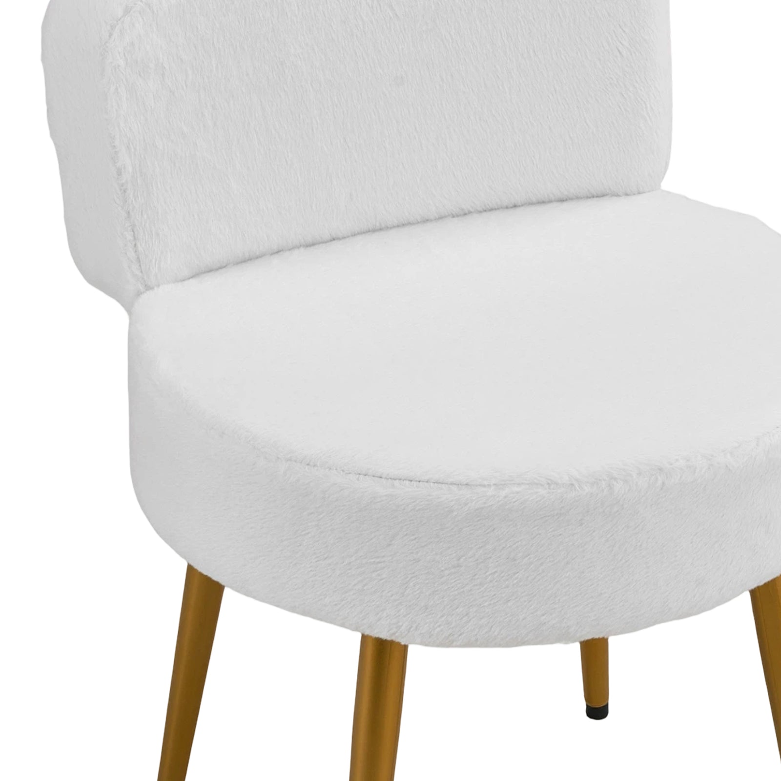 Upholstered Dressing Table Stool With Adjustable Feet | White