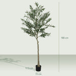 HOMCOM Indoor Artificial Plant, Faux Potted Silk Olive Tree, 180cm