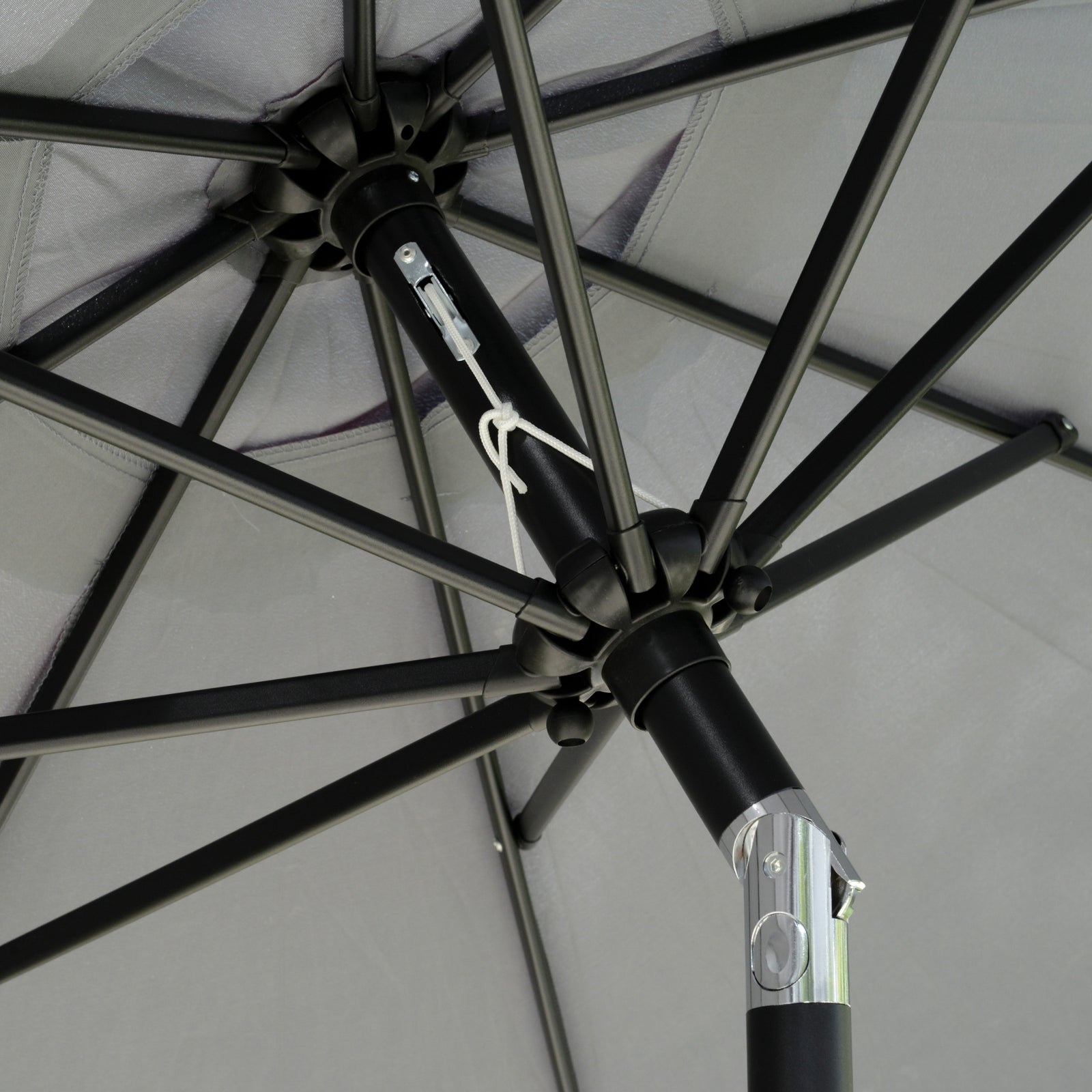 2.7m Patio Umbrella With Crank Garden Parasol | Grey