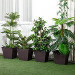 Planter Pack Of 4, Rattan Effect, Brown | Brown