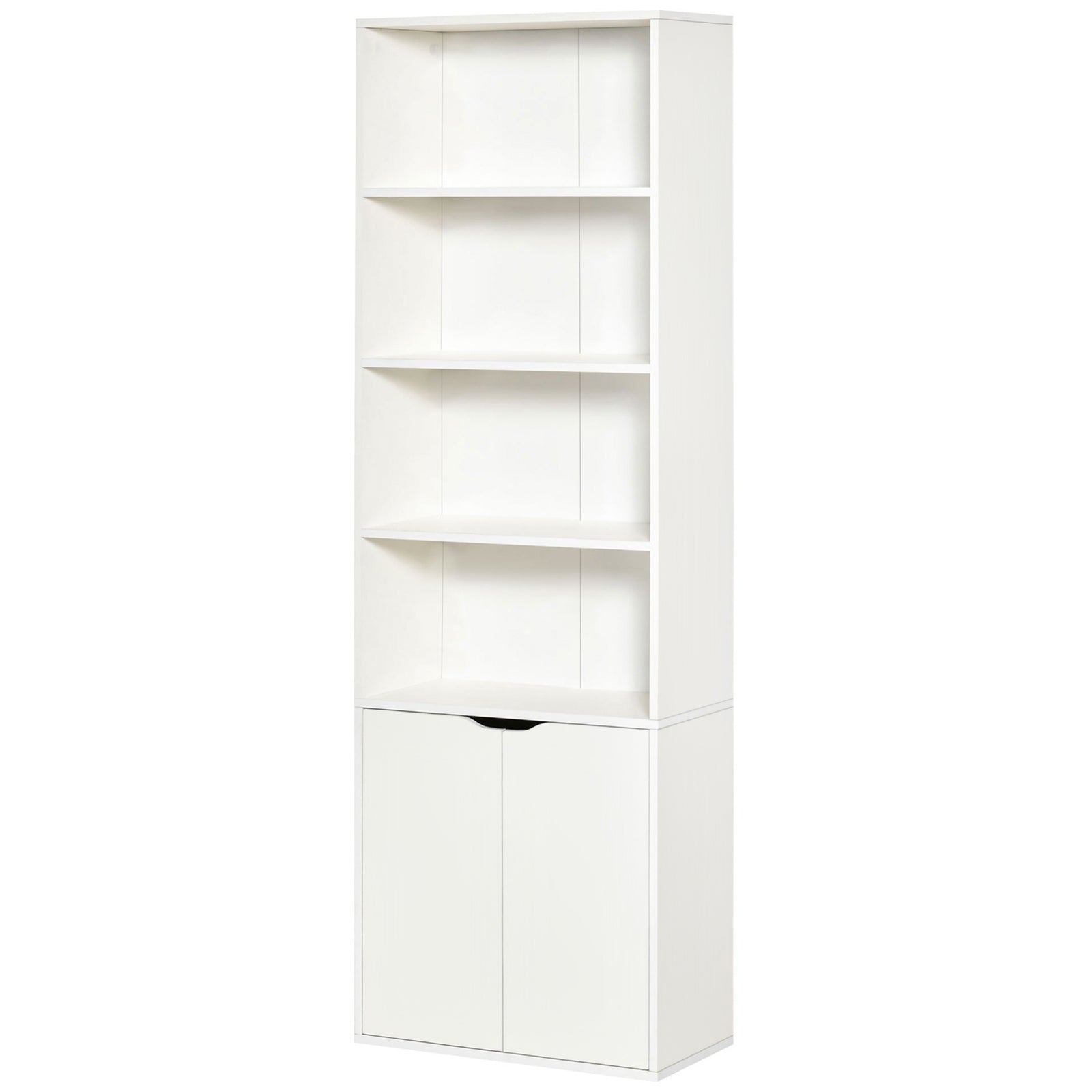 2 Door 4 Shelves Bookcase Wooden Storage Cabinet | One Size | White