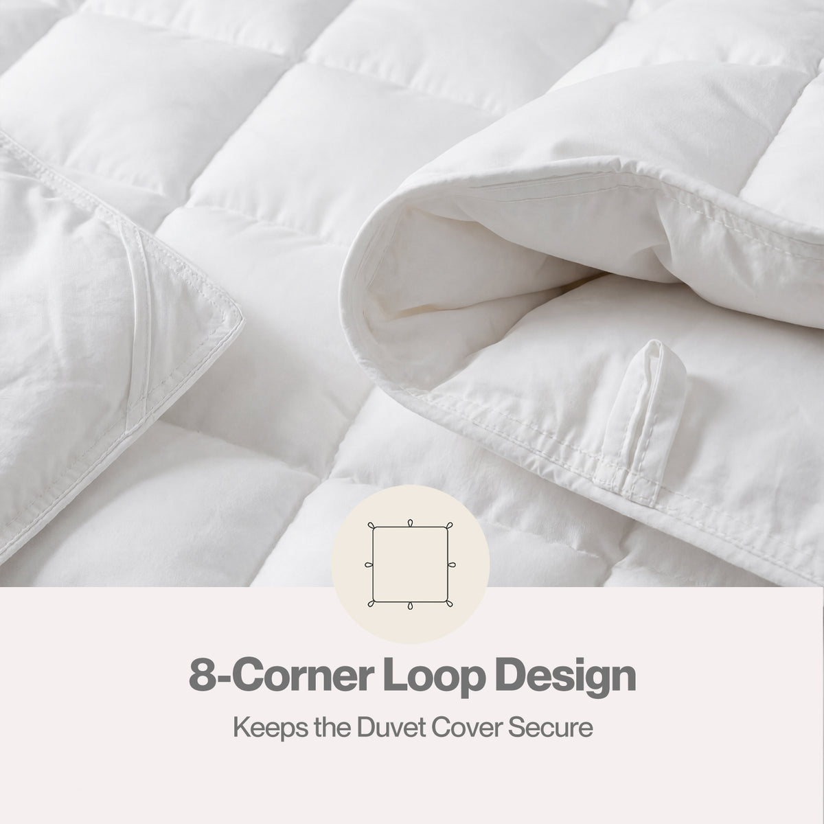 Duvet Goose Down Quilt 12tog 100% Cotton Cover Washable | King | White