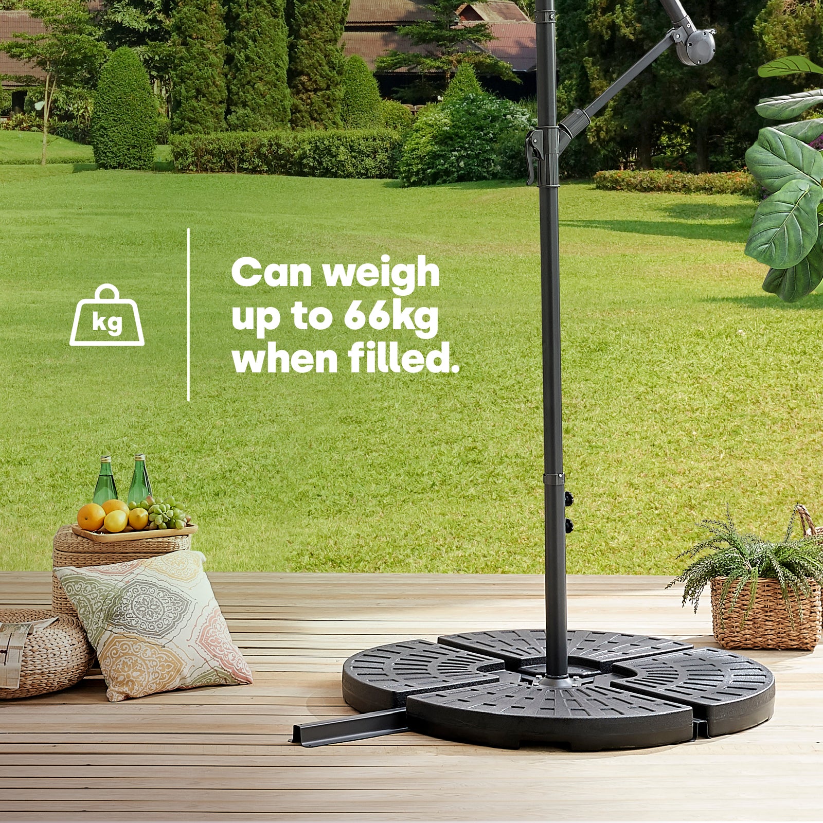Sand Or Water Filled Parasol Base - Black