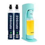 Omnifizz Soda Maker, Sparkling Water Maker With 60l Co2 Canister | Set-of-2 | Blue