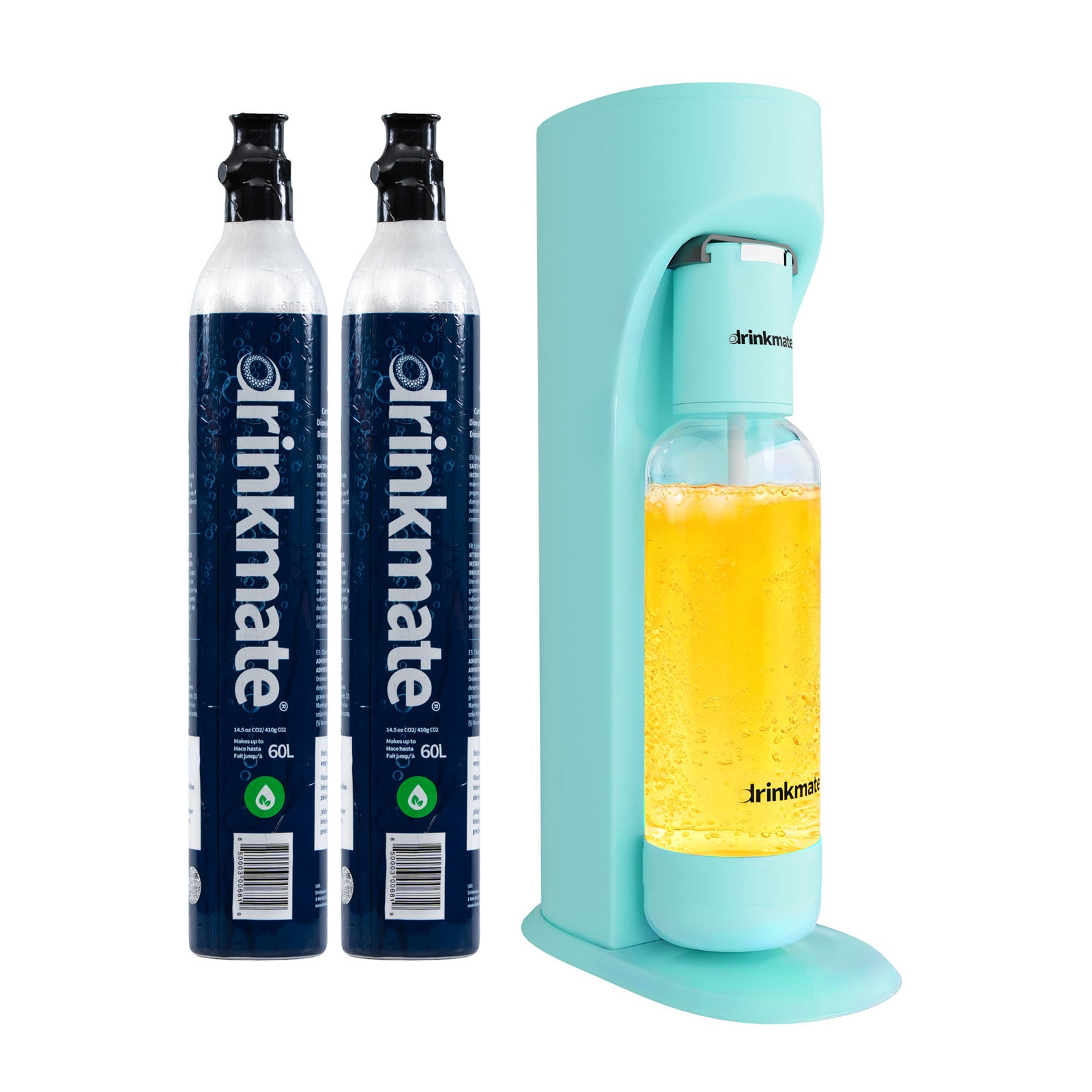 Omnifizz Soda Maker, Sparkling Water Maker With 60l Co2 Canister | Set-of-2 | Blue
