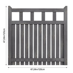 90/120cm Wx120cm H Outdoor Wooden Garden Gate Fence Door | 120cm | Grey