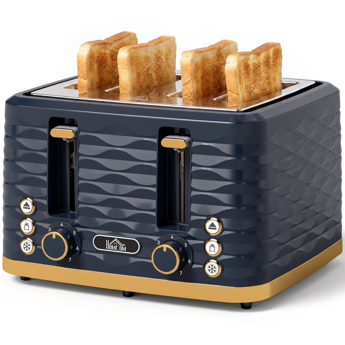 Toaster With 4 Slot, 7 Browning Levels, 1860w, Ripple