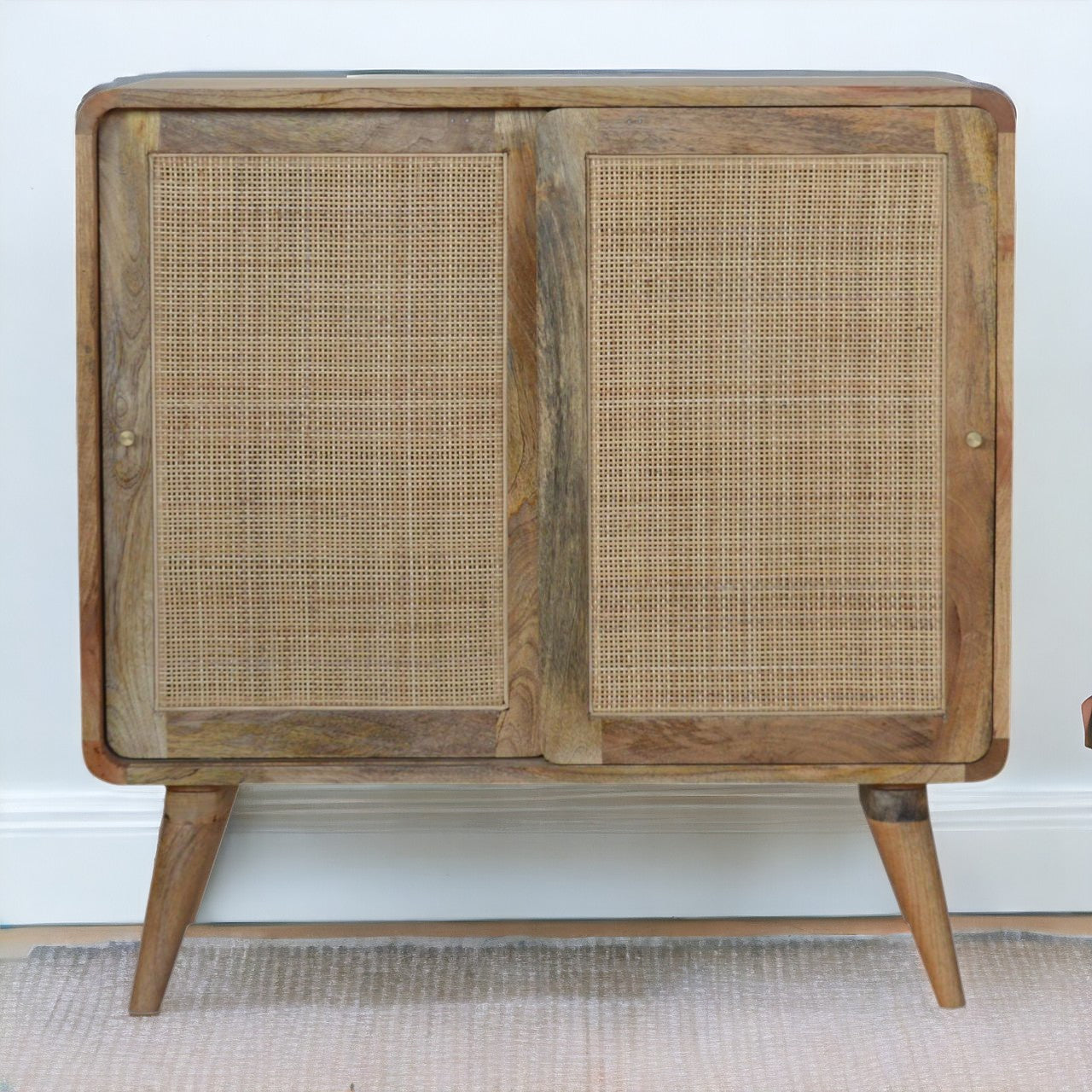 Solid Mango Wood Close-knit Sliding Cabinet