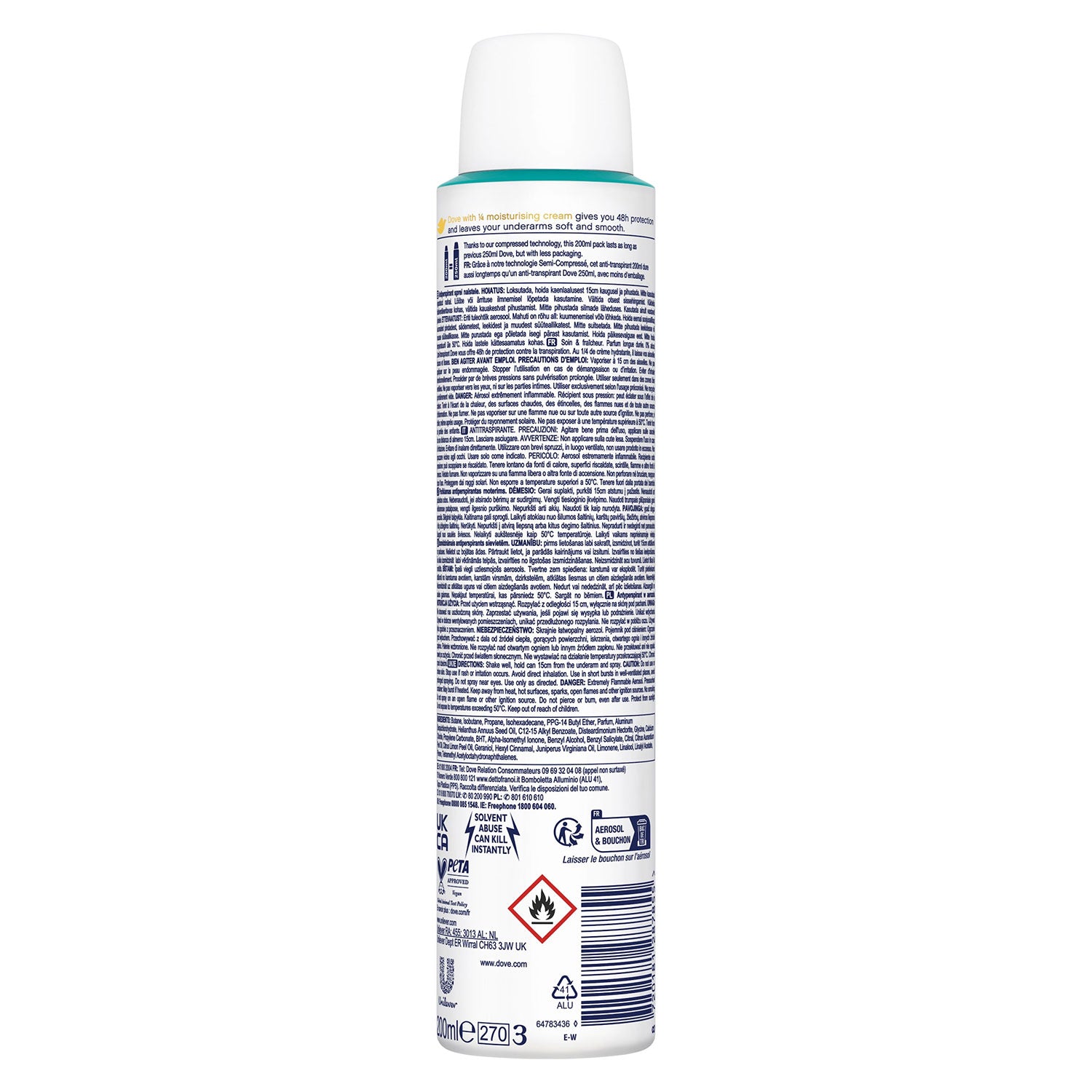 Fresh Anti-perspirant With 48h Sweat Protection Deo For Women 200ml, 6 Pack
