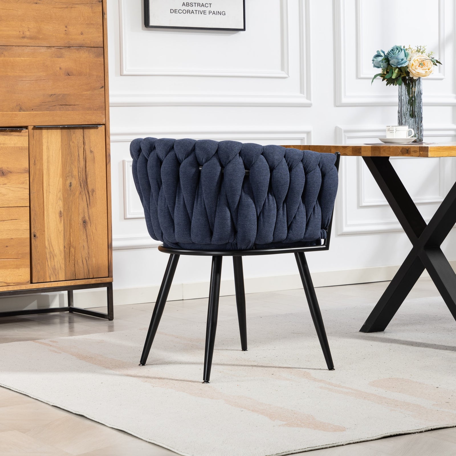 Aneta Fabric Accent Chairs - Set Of 2 | Denim