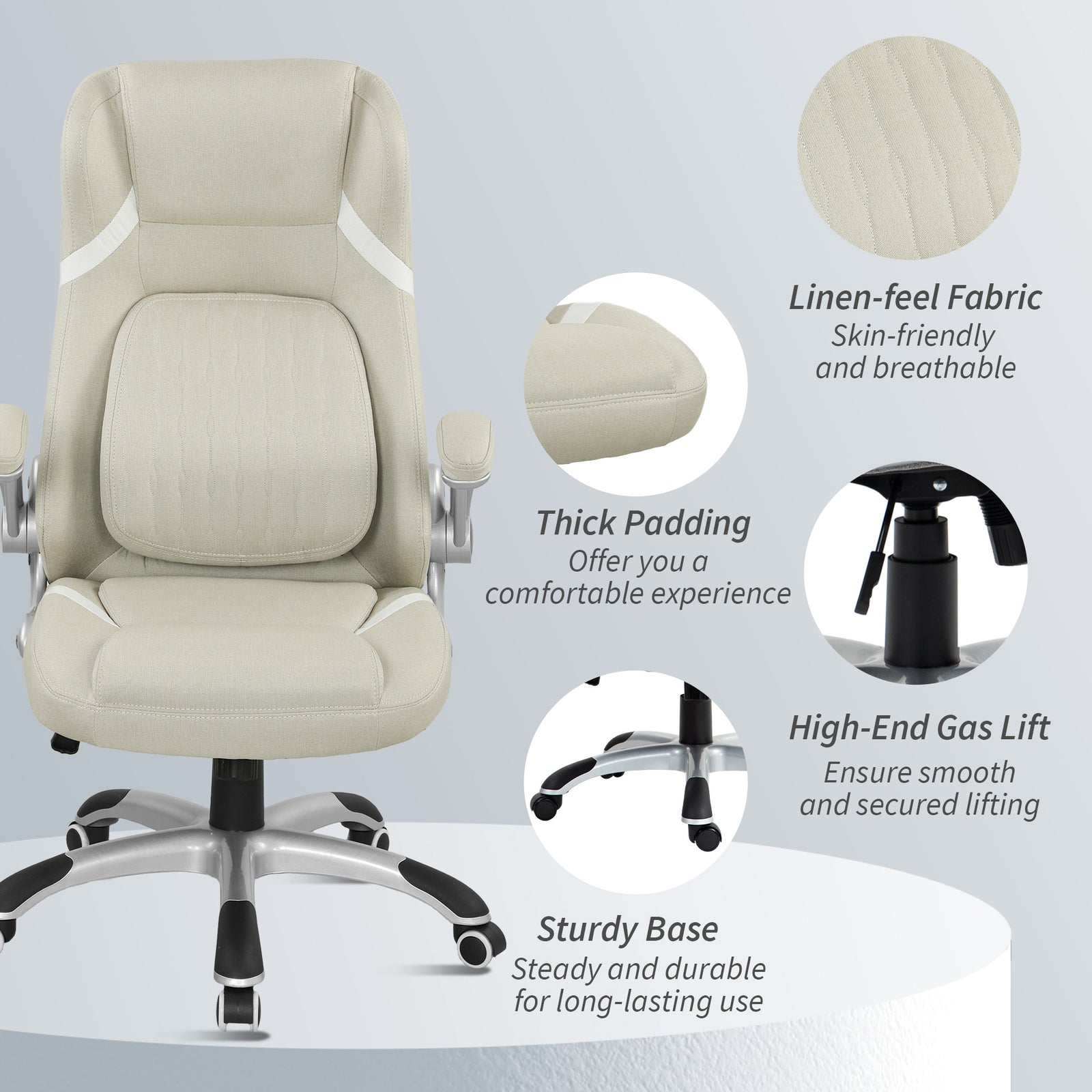 Desk Chair With Tilt Function | Beige