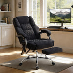 Massage Office Chair With Heat, 135° Reclining Desk Chair | Black