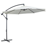3m Garden Parasol W/ Crank & Base | Cream