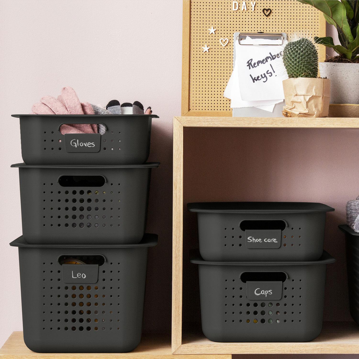 Lightweight & Durable Basket Recycled 15 Storage Box,10l,black