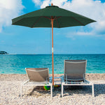 2.5m Wooden Garden Parasol Sun Shade | Green