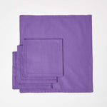 Plain Cotton Fabric 4 Napkins Set | 45cm x 45cm | Purple