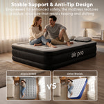 Inflatable Air Mattress With Soft Surface Built-in Electric Pump | Double | Black