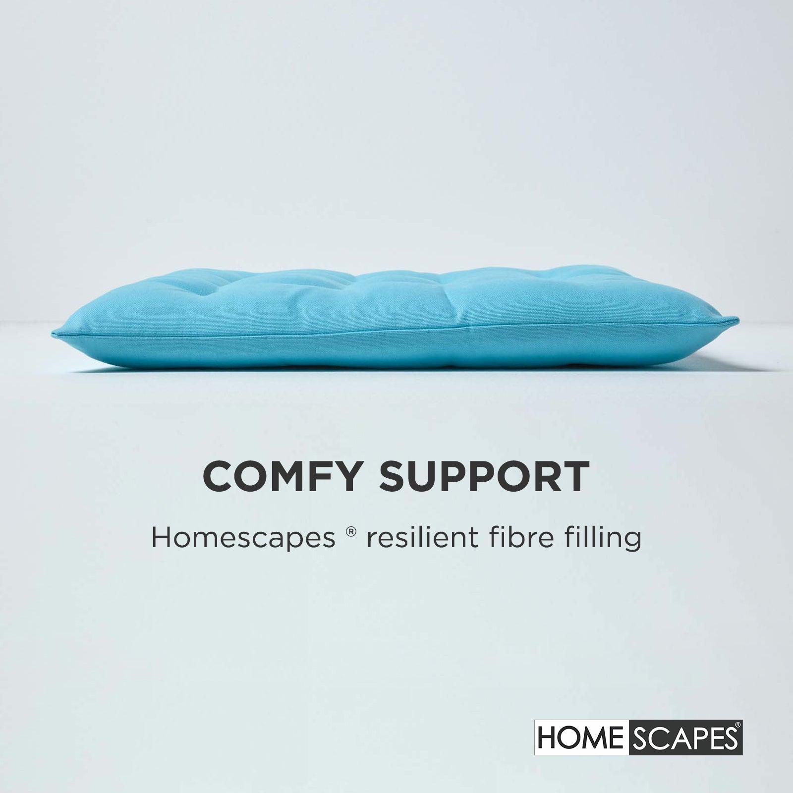 100% Cotton Seat Pads Plain Chair Cushions For Dining Room, Kitchen, Or Outdoor Garden Use | Set-of-1 | Light Blue