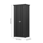 Metal Garden Storage Cabinet 2.6×1.5 Ft Outdoor Shed With 2 Shelves, Lockable Double Doors