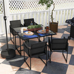 5 Piece Garden Dining Set W/ Adjustable Backrest