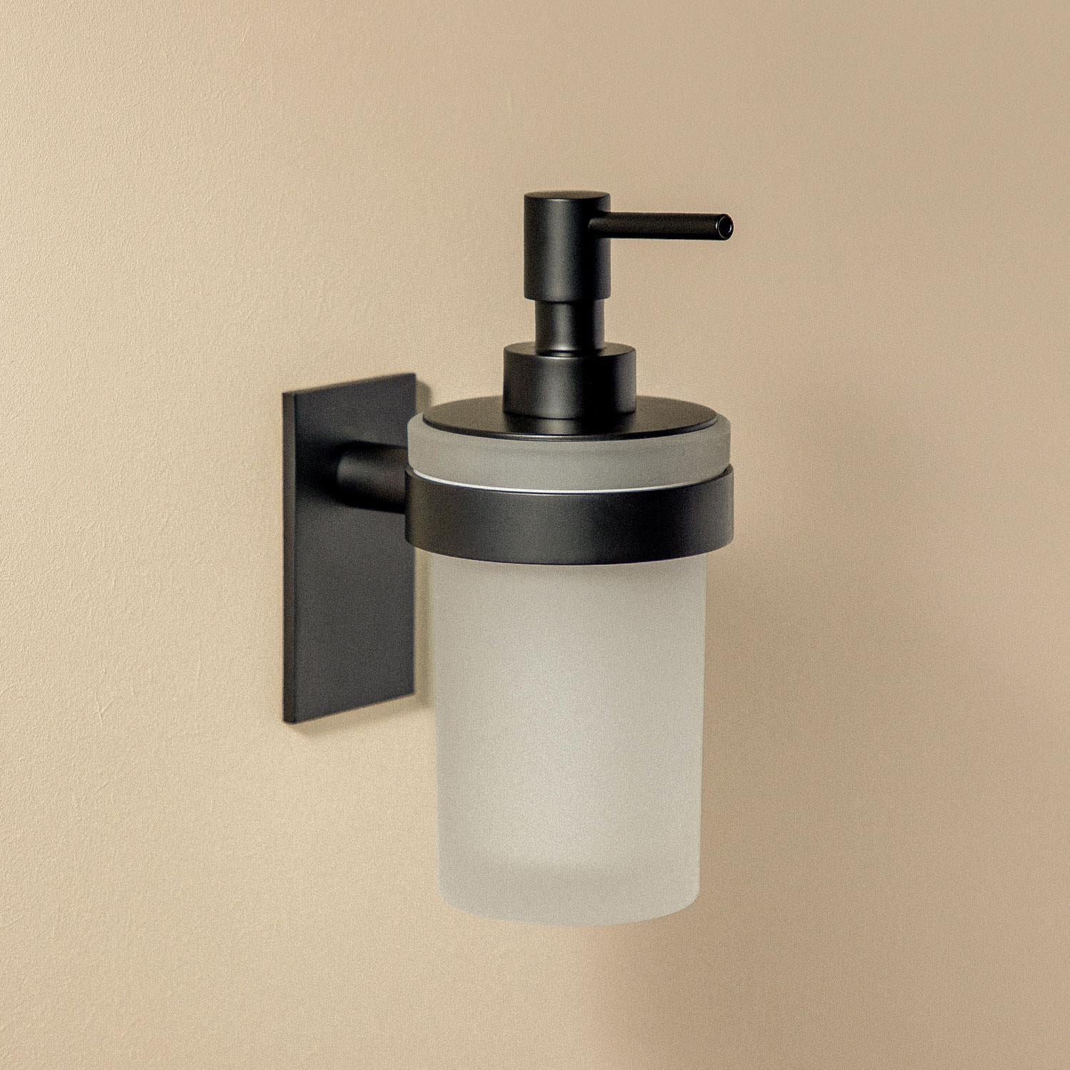 Soap Dispenser, 175ml, Self-adhesive Wall Mounted Black Stick Collection