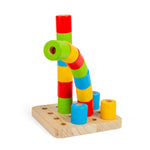 Wobbly Peg Board Wooden Stacking Toy
