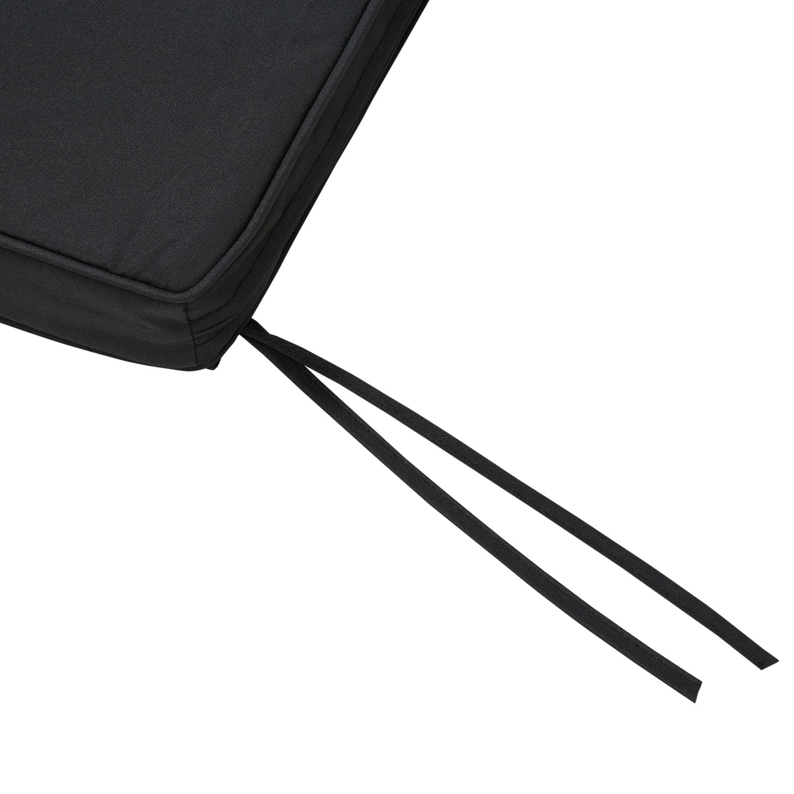 2-seater Bench Cushion Polyester Cover Seat Pad Replacement | Black