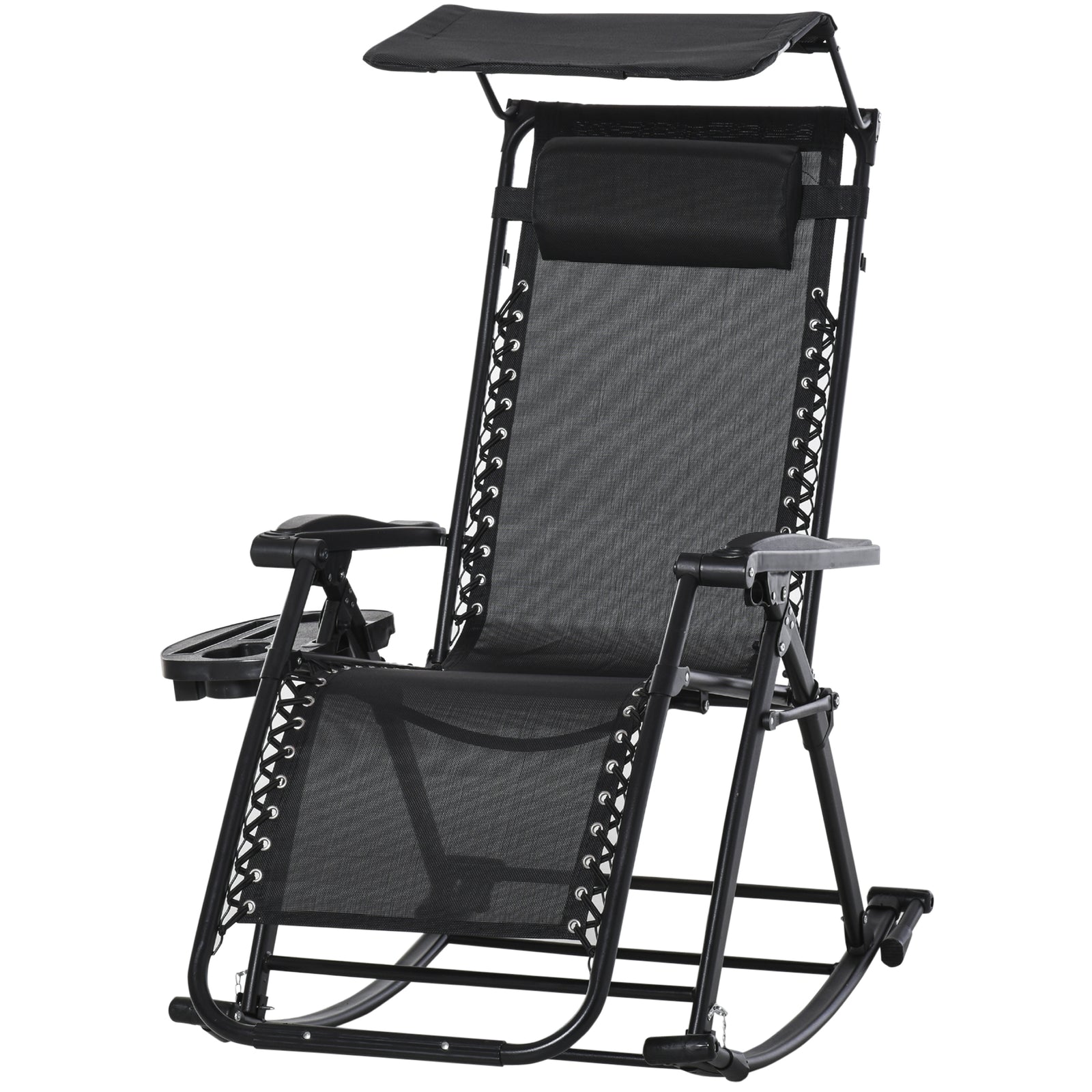 Folding Recliner Rocker Zero-gravity Seat | Black