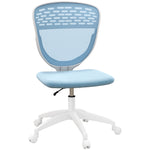 Armless Adjustable Office Chair | Light Blue