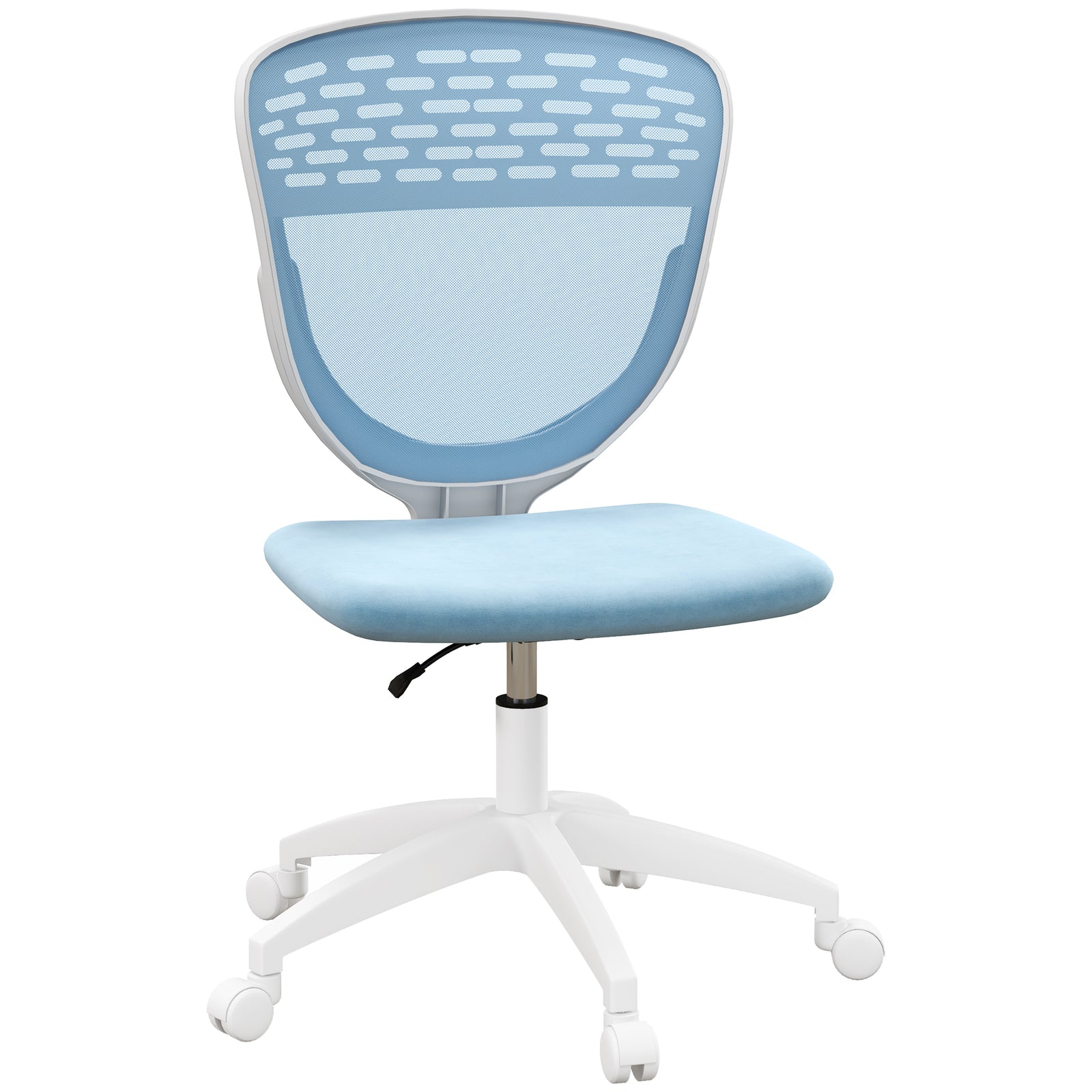 Armless Adjustable Office Chair | Light Blue