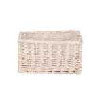Wicker White Wash Storage Open Basket | Small | White