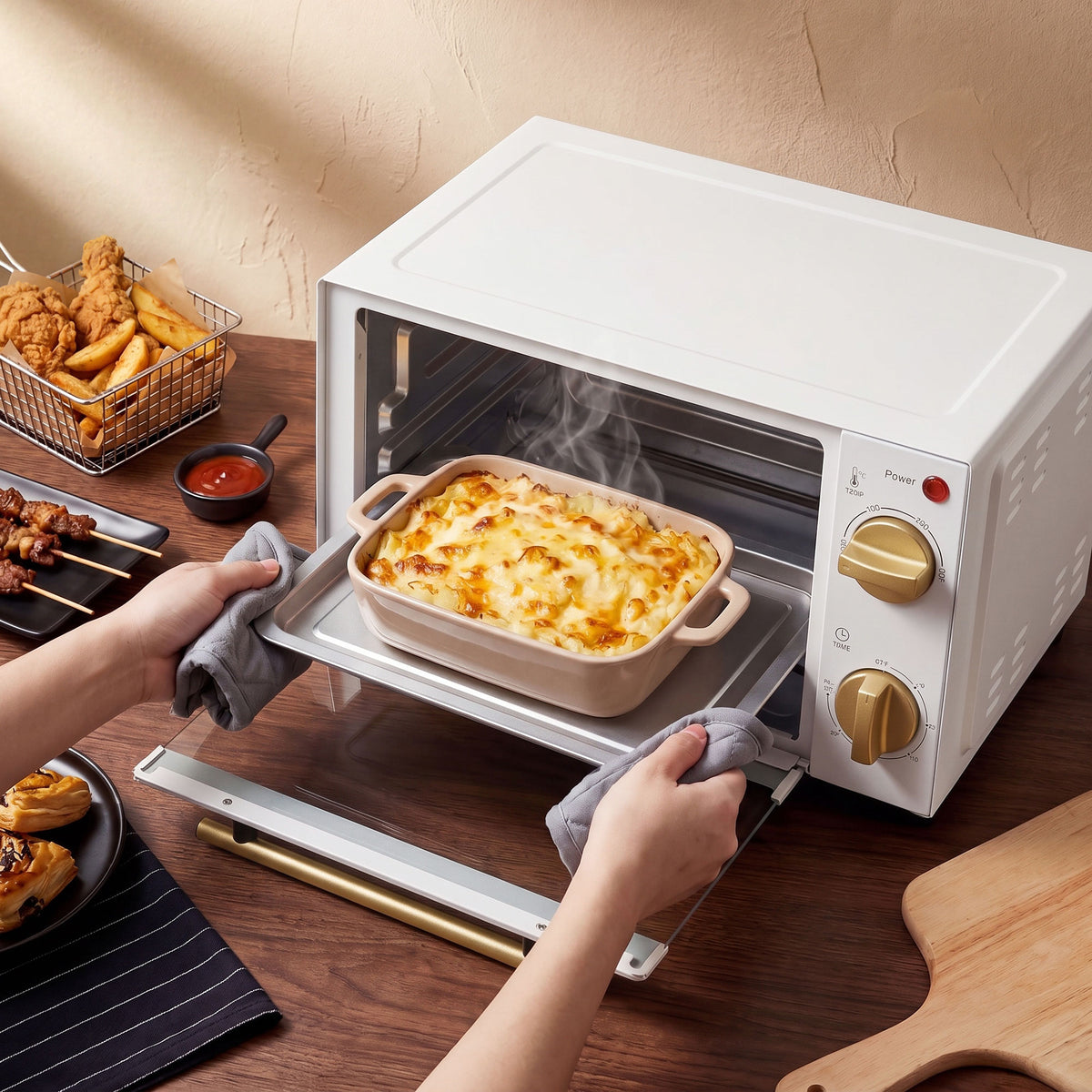 HOMCOM Mini Oven 9l Countertop Toaster Oven With Timer Control 750w White