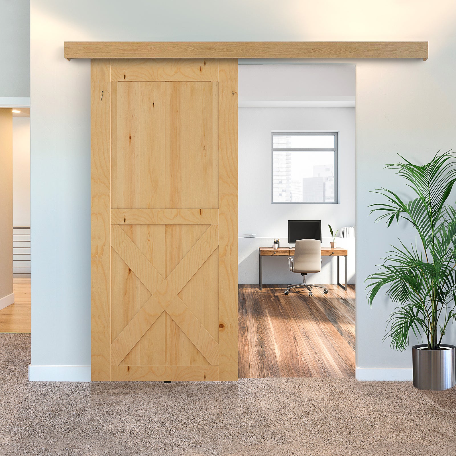 Sliding Barn Door Closet Hardware Track Kit For Slingle Door