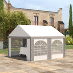 Party Tent, Marquee Gazebo With Sides, Windows And 2 Doors | Small | White