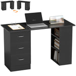 HOMCOM Computer Desk W/ Drawers 120 X 49 X 72 Cm Black