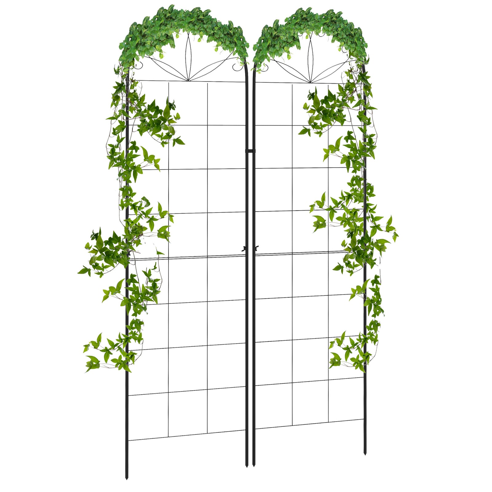 Set Of 2 Metal Climbing Plant Trellis 50 X 180cm