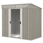 6.5x4ft Galvanised Metal Shed, Grey